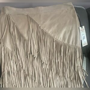 NWT Idyllwind Fringed Tan Skirt